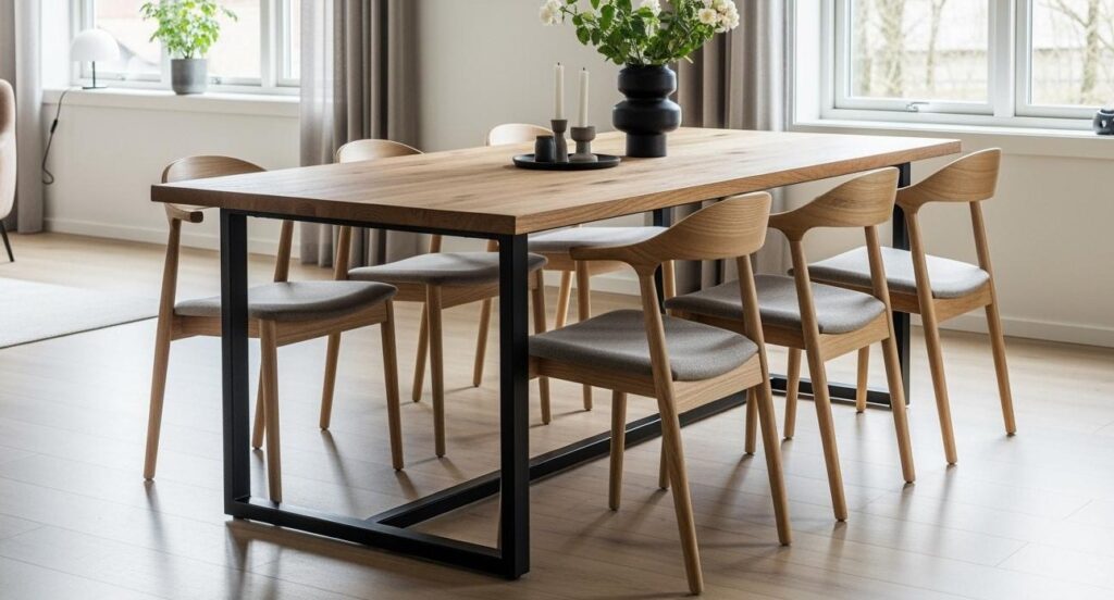planke-spise-border spisebord lavet i eg planker
